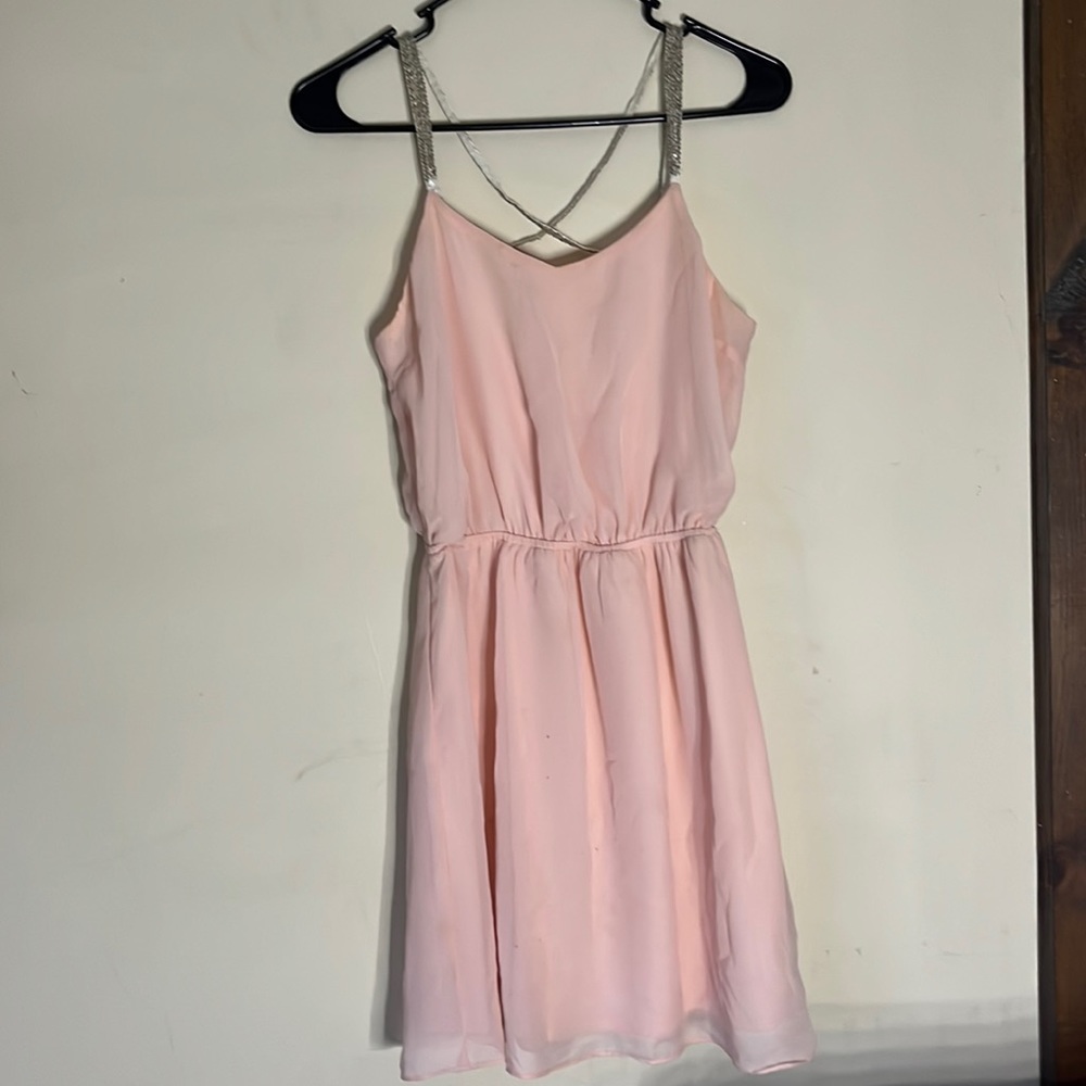 Charlotte Russe Pink Beaded Strap Dress